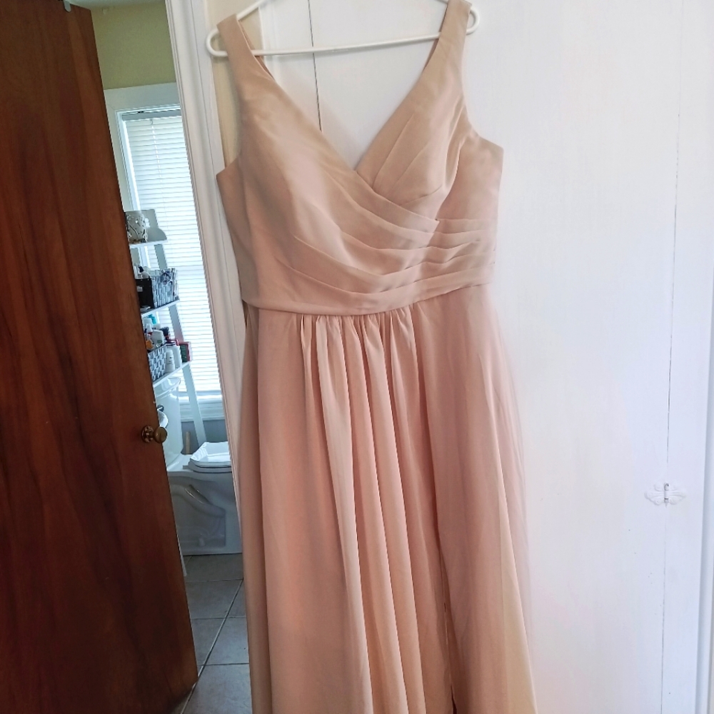 Women's XL tan/taupe evening gown/bridesmaid dress